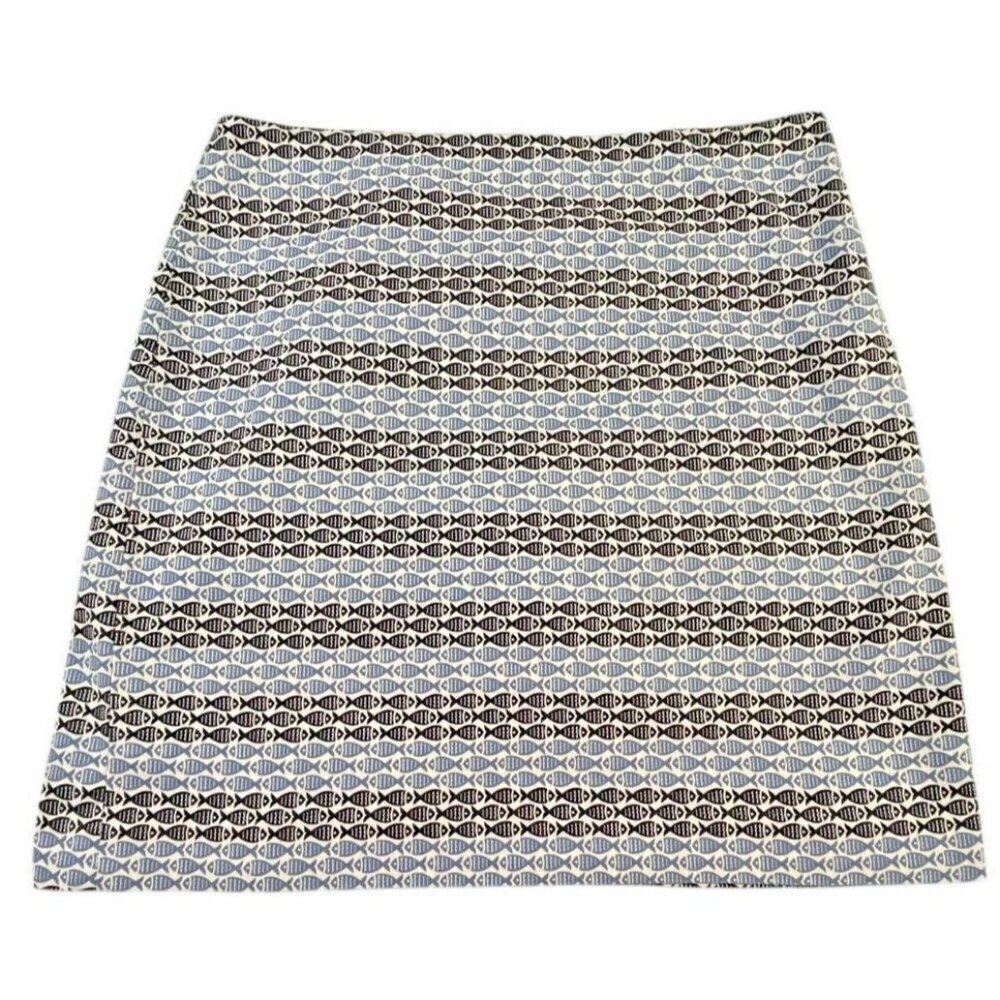 Talbots Petite Striped Fish Print Skirt – Size 14P